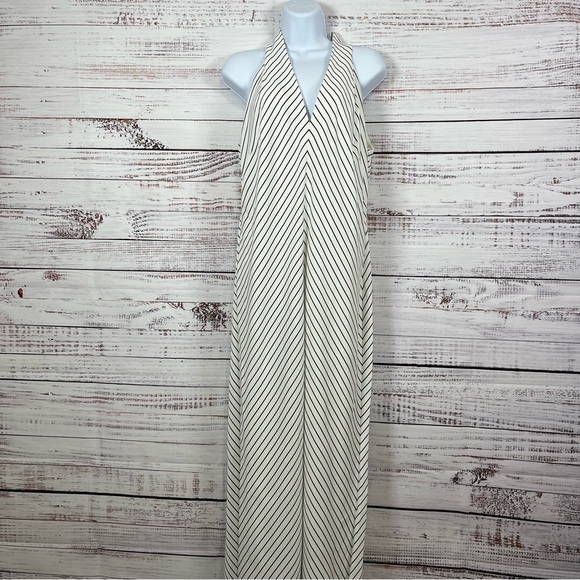 Lauren Ralph Lauren Winter Cream Striped Lined Maxi Dress - Picture 1 of 16